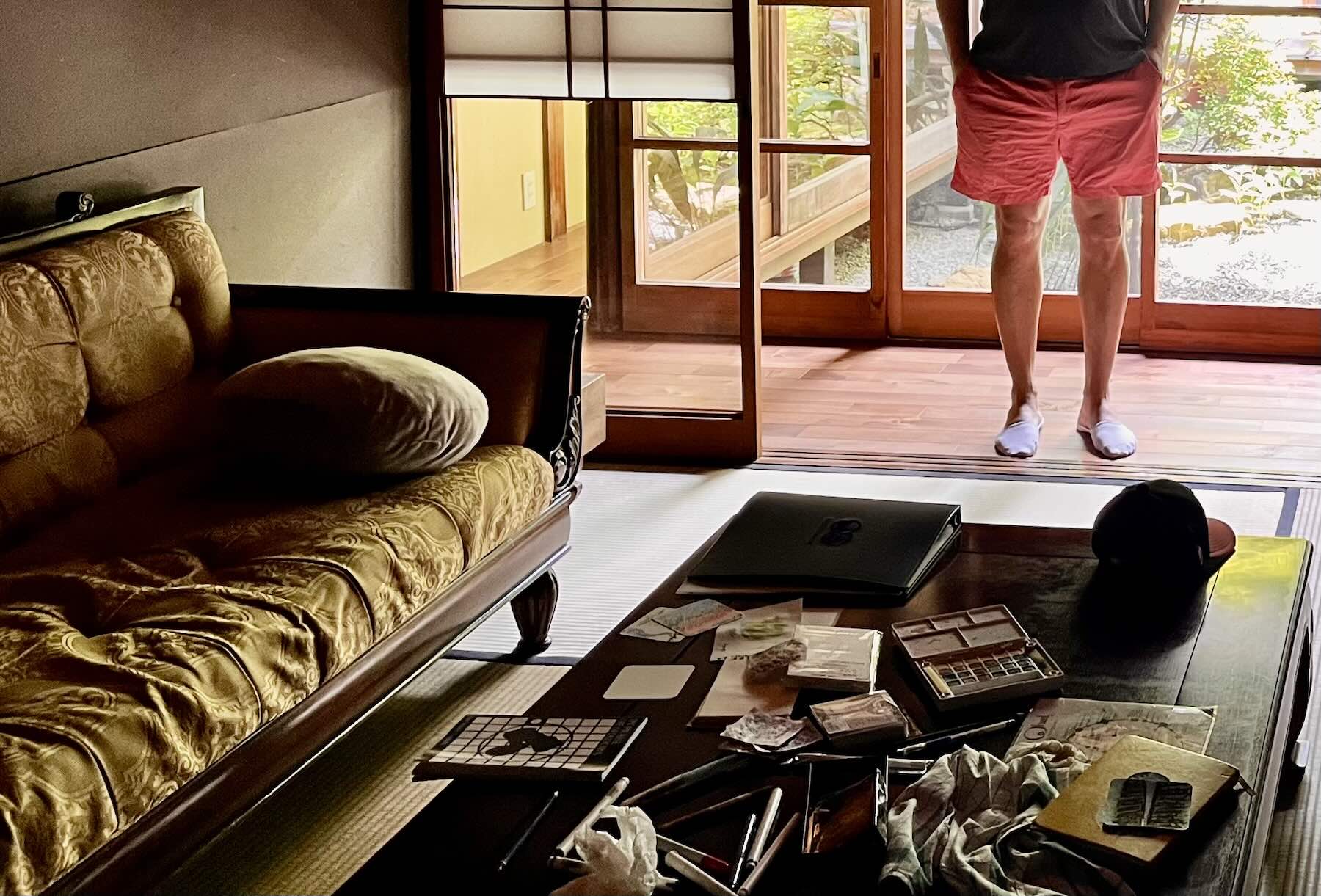 Drawing cards in the sitting room